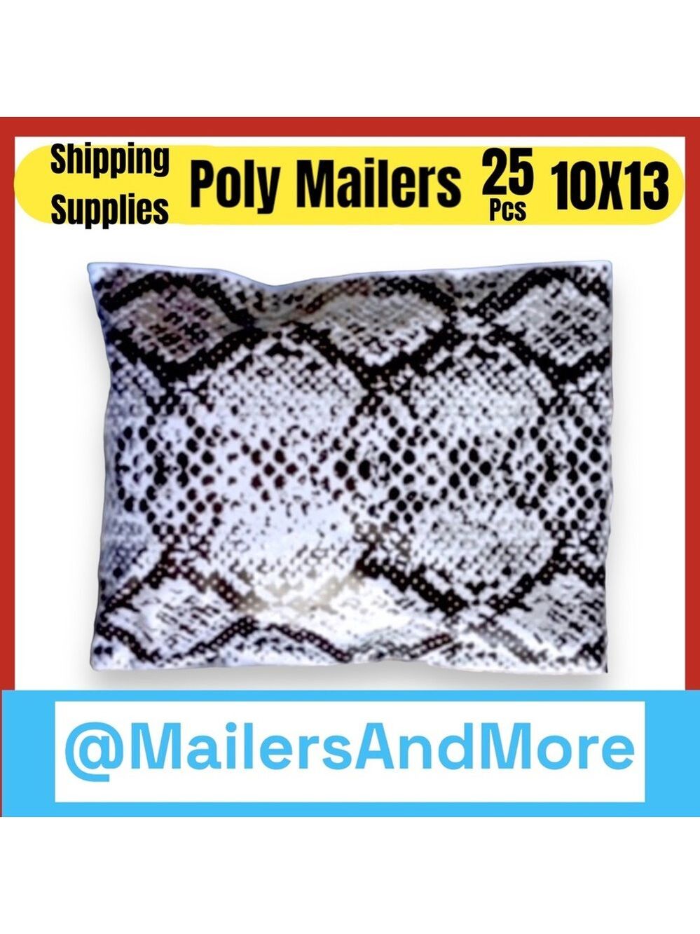 25 10X13 Poly Mailers Snake Skin Print PRICE IS FIRM - Picture 5 of 11